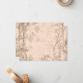 ヴィンテージのイタリア語はピンクのパーソナライズなメッセージカード衰退しました ノートカード (正面/裏面インサイチュ)