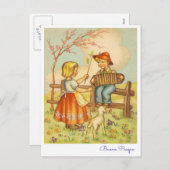 ヴィンテージのイタリア語イースター挨拶のBuona Pasqua シーズンポストカード (正面/裏面)