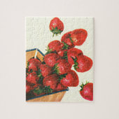 ヴィンテージのイチゴのバスケット、食品、果物、ベリー ジグソーパズル (縦)