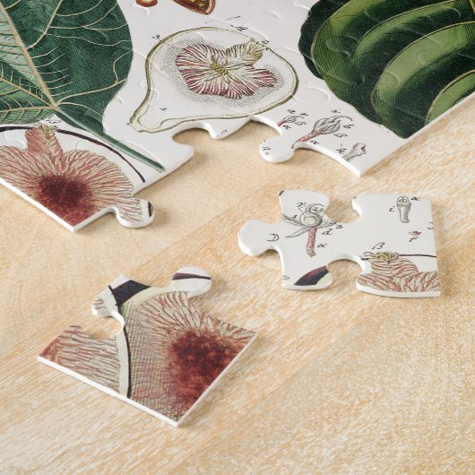 ヴィンテージのイチジクの植物のプリント ジグソーパズル (側面)