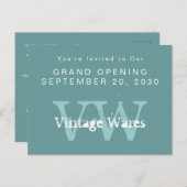 ヴィンテージのイニシャルビジネス店の入り口の招待状 インビテーションポストカード (正面/裏面)