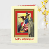 ヴィンテージのイメージ、愛国心が強い記号 カード (黄色い花)