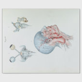 ヴィンテージのイラストレーションの解剖学の人間の頭および目 ラッピングペーパー (フラット)