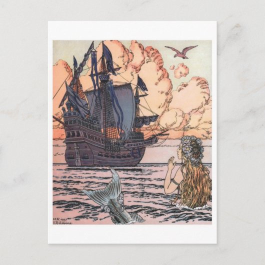 ヴィンテージのイラストレーションの郵便はがき ポストカード (正面)