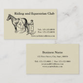 ヴィンテージのイラストレーションの馬の切抜きの名刺 名刺 (正面/裏面)