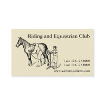 ヴィンテージのイラストレーションの馬の切抜きの名刺