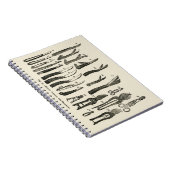 ヴィンテージのイラストレーションナイフ，はさみ，セクタール ノートブック (右側)