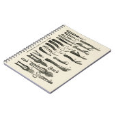 ヴィンテージのイラストレーションナイフ，はさみ，セクタール ノートブック (左側)