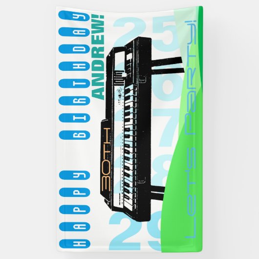 ヴィンテージのイラストレーション器官の第30誕生日の旗 横断幕 (縦)