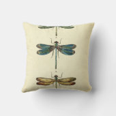 ヴィンテージのイラストレーション、3匹のトンボ クッション (裏面)