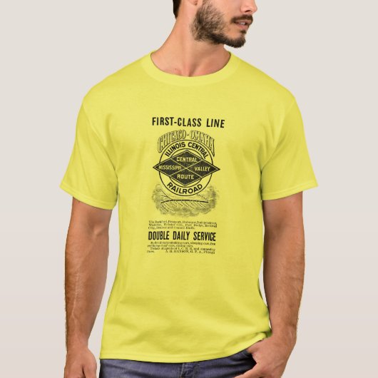 ヴィンテージのイリノイ中央RRの人の基本的なTシャツ Tシャツ (正面)