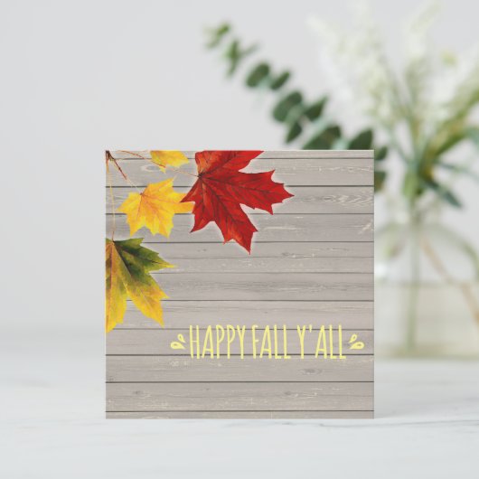 ヴィンテージのイロハカエデの葉 - ハッピー・フォール・ヨール シーズンカード (スタンド正面)