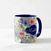 ヴィンテージのインドのスタイルのトラパターン|はあなたの名前を加えます マグカップ (正面右)