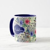 ヴィンテージのインドのスタイルのトラパターン|はあなたの名前を加えます マグカップ (正面左)