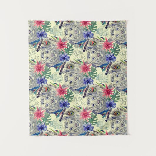 ヴィンテージのインドのスタイルのトラパターン タペストリー (正面)