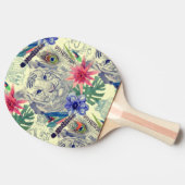 ヴィンテージのインドのスタイルのトラパターン 卓球ラケット (横)