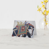 ヴィンテージのインドゾウ-メッセージカード カード (黄色い花)