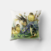 ヴィンテージのイースターのウサギおよびひよこ クッション (裏面)