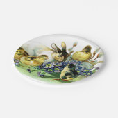 ヴィンテージのイースターのウサギおよびひよこ ペーパープレート (アングル)