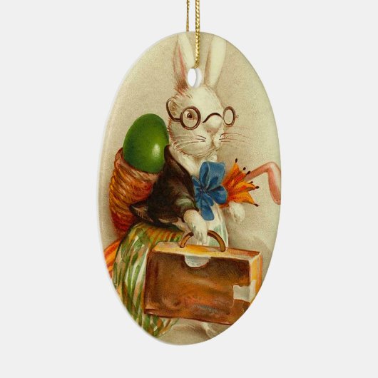 ヴィンテージのイースターのウサギのオーナメント セラミックオーナメント (右)