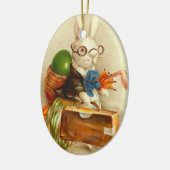 ヴィンテージのイースターのウサギのオーナメント セラミックオーナメント (左)