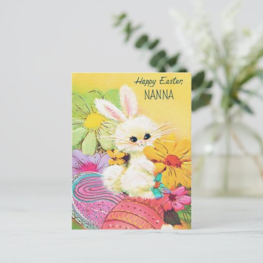 ヴィンテージのイースターのウサギのナナのレトロの郵便はがき シーズンポストカード (スタンド正面)
