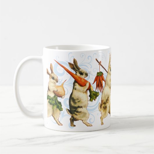 ヴィンテージのイースターのウサギのマグ コーヒーマグカップ (左)