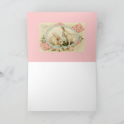 ヴィンテージのイースターのウサギの休日の挨拶状 シーズンカード (内部)