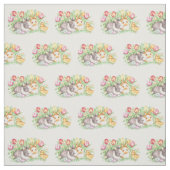 ヴィンテージのイースターのウサギの友人 ファブリック (見本)