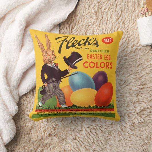 ヴィンテージのイースターのウサギの着色の染料 クッション (ブランケット)