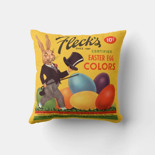 ヴィンテージのイースターのウサギの着色の染料 クッション (裏面)