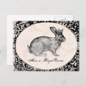 ヴィンテージのイースターのウサギの郵便はがき シーズンポストカード (正面/裏面)