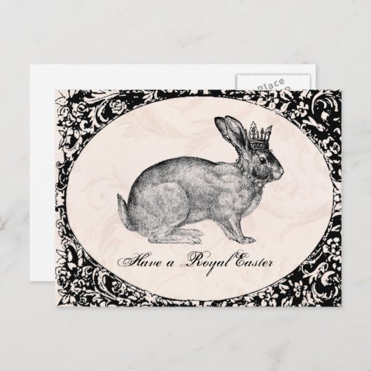 ヴィンテージのイースターのウサギの郵便はがき シーズンポストカード (正面/裏面)