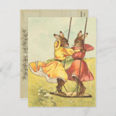 ヴィンテージのイースターのウサギの郵便はがき シーズンポストカード (正面/裏面)