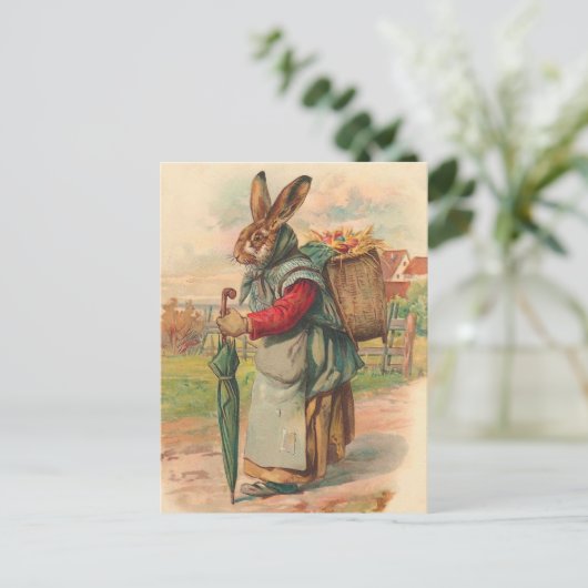 ヴィンテージのイースターのウサギの郵便はがき シーズンポストカード (スタンド正面)