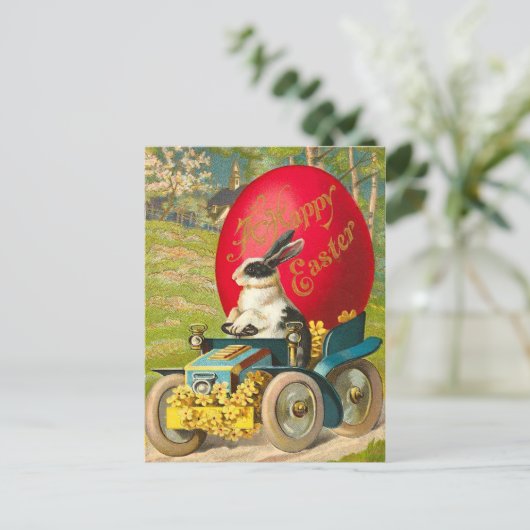 ヴィンテージのイースターのウサギの郵便はがき シーズンポストカード (スタンド正面)