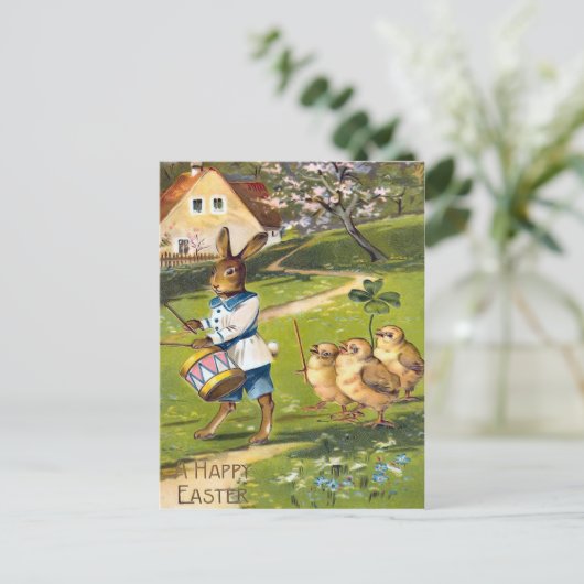 ヴィンテージのイースターのウサギの郵便はがき シーズンポストカード (スタンド正面)