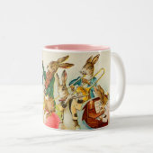 ヴィンテージのイースターのウサギバンドマグ ツートーンマグカップ (正面右)