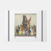 ヴィンテージのイースターのウサギ家族 ドアマット (正面)