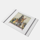 ヴィンテージのイースターのウサギ家族 ドアマット (アングル)