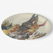 ヴィンテージのイースターのウサギ家族 ペーパープレート (アングル)