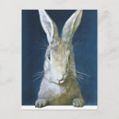 ヴィンテージのイースターのウサギ、かわいい毛皮で覆われた白いウサギ シーズンポストカード (正面)