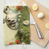 ヴィンテージのイースターのウサギ キッチンタオル (四つ折り)