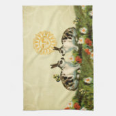 ヴィンテージのイースターのウサギ キッチンタオル (縦)