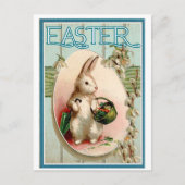 ヴィンテージのイースターのウサギ シーズンポストカード (正面)