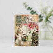 ヴィンテージのイースターのウサギ シーズンポストカード (スタンド正面)