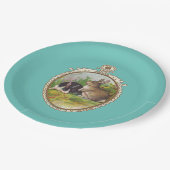 ヴィンテージのイースターのウサギ ペーパープレート (アングル)