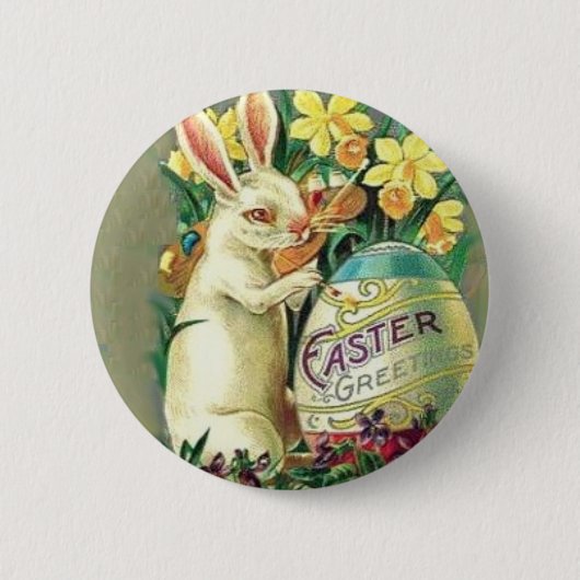 ヴィンテージのイースターのウサギPin 缶バッジ (正面)