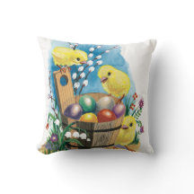 ヴィンテージのイースターひよこの枕