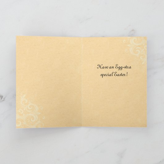 ヴィンテージのイースターエッグの狩りの挨拶状 シーズンカード (内部)